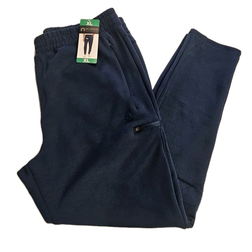 Glacier‎ Men’s Active Sweat Pants / Zippered Pockets / Color Real Navy / New